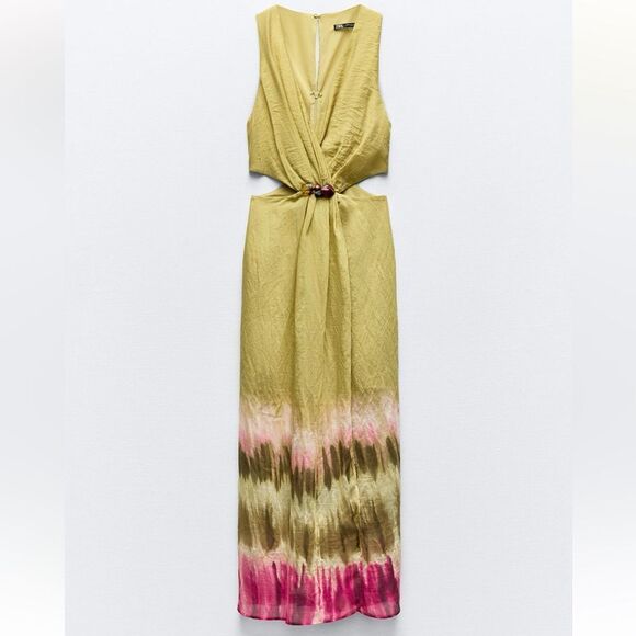 Zara tie dye cut out midi dress NWT - Picture 10 of 13